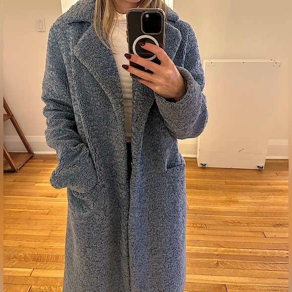 Cozy Sherpa blue coat - Picture 1 of 5